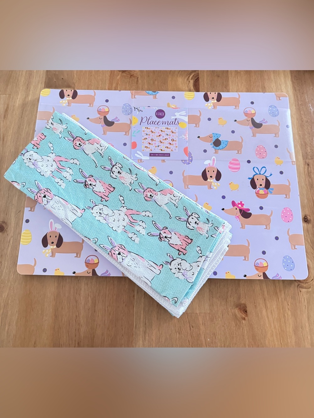 dog placemats and tea towels